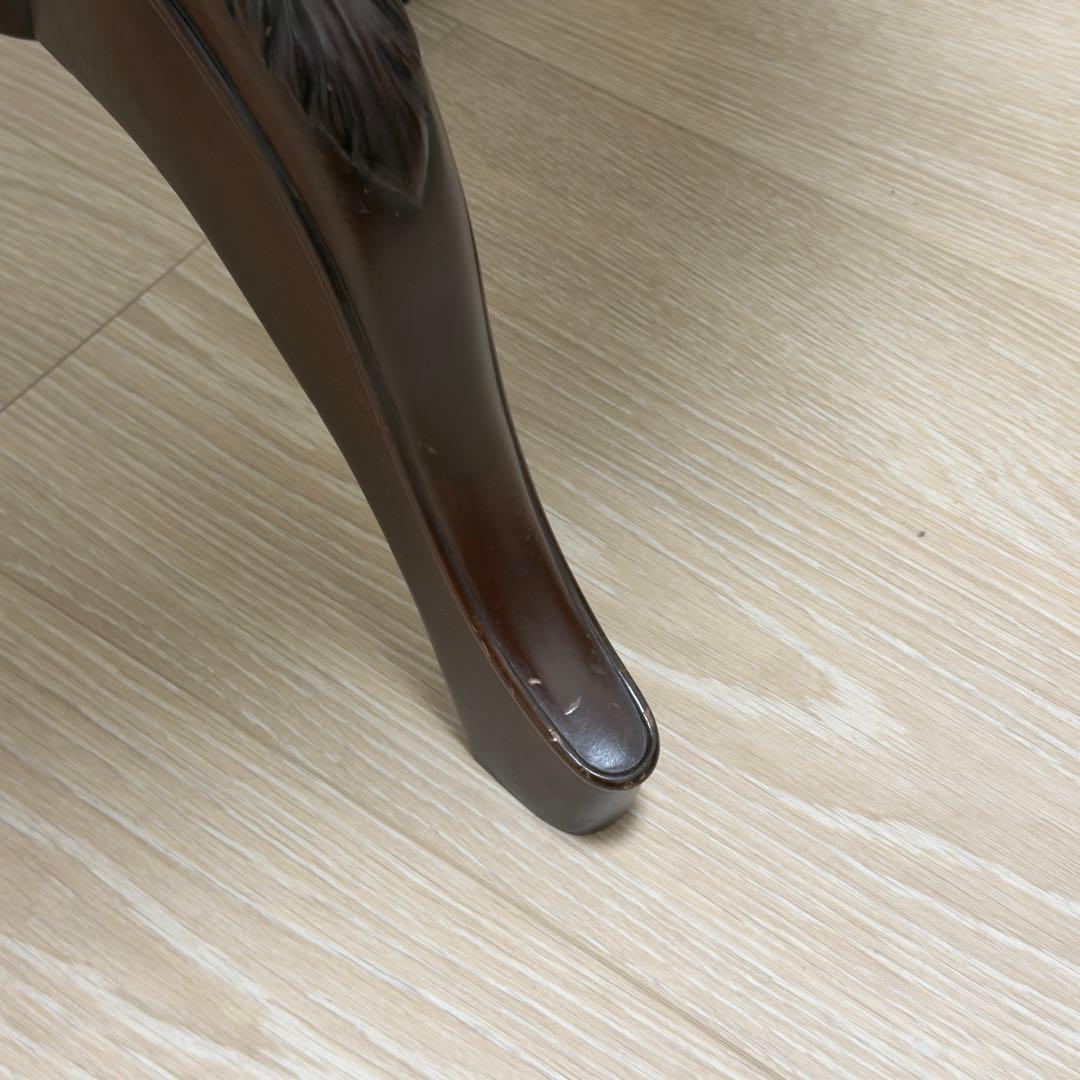 アンティーク調 木製ラウンドテーブル 彫刻脚