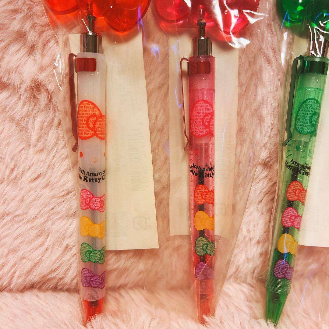 希少レア　ハローキティ　リボン　ボールペン　　2009 平成レトロ　サンリオ
