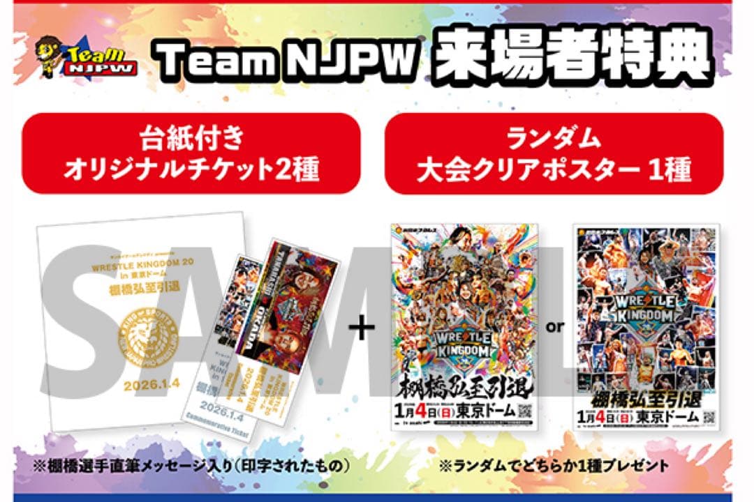 新日本プロレス 棚橋弘至 引退 東京ドーム 配布物＋おまけ