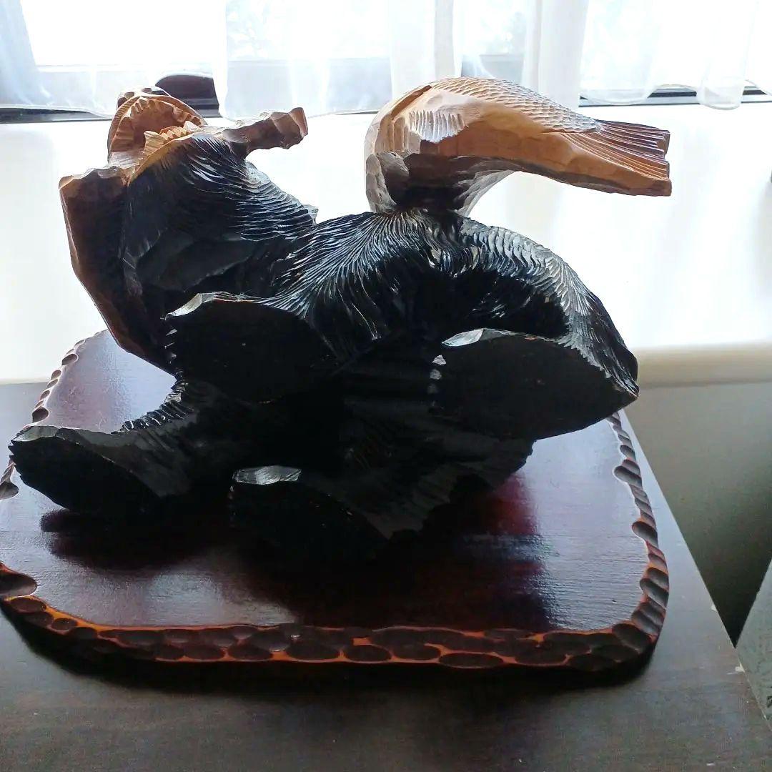 木彫り熊の一本彫り　手彫り　アイヌ民族の方が全て手で彫った作品　民芸品