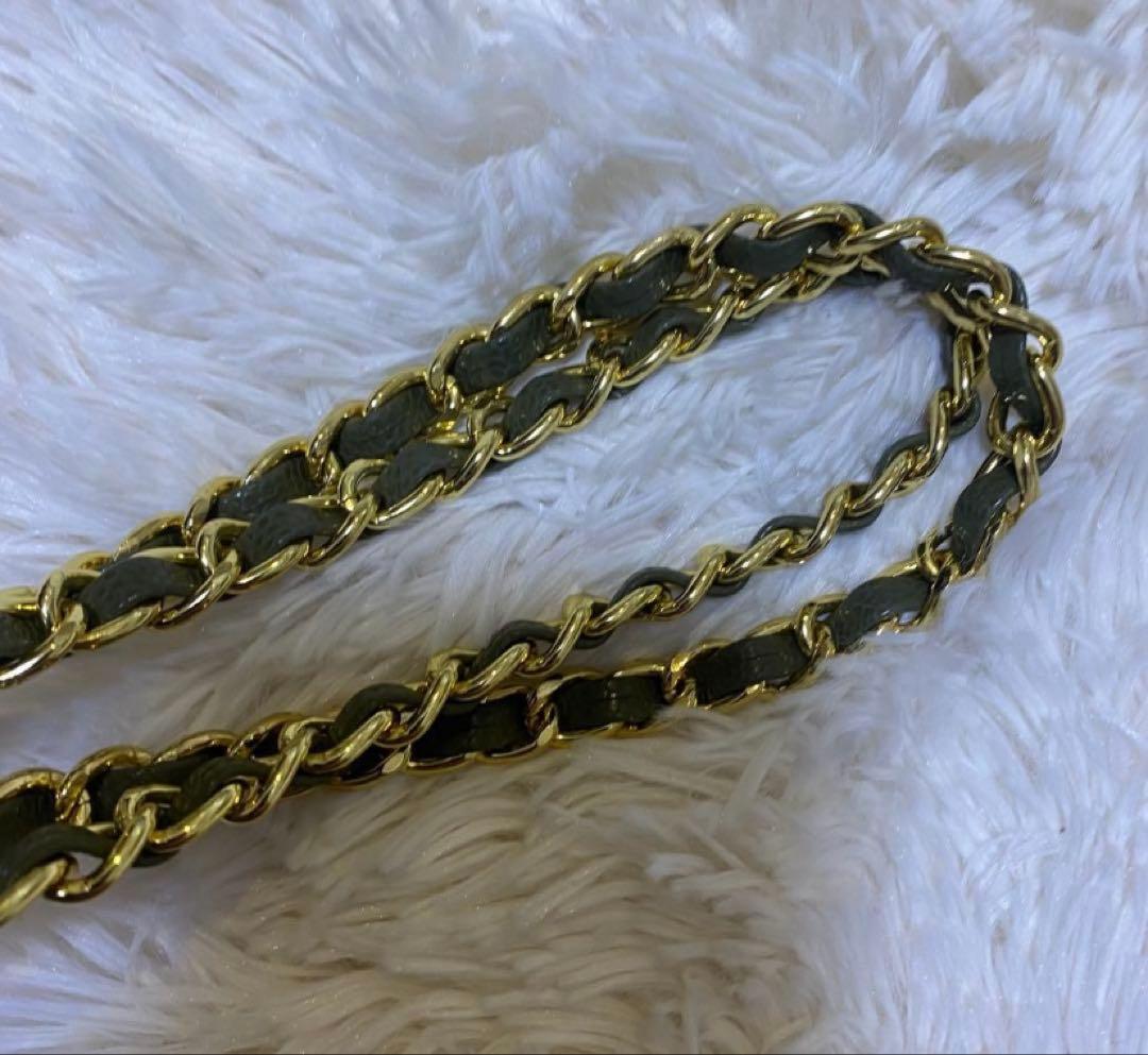 CHANEL チェーンバッグ　マトラッセ　グリーン　ノベルティ