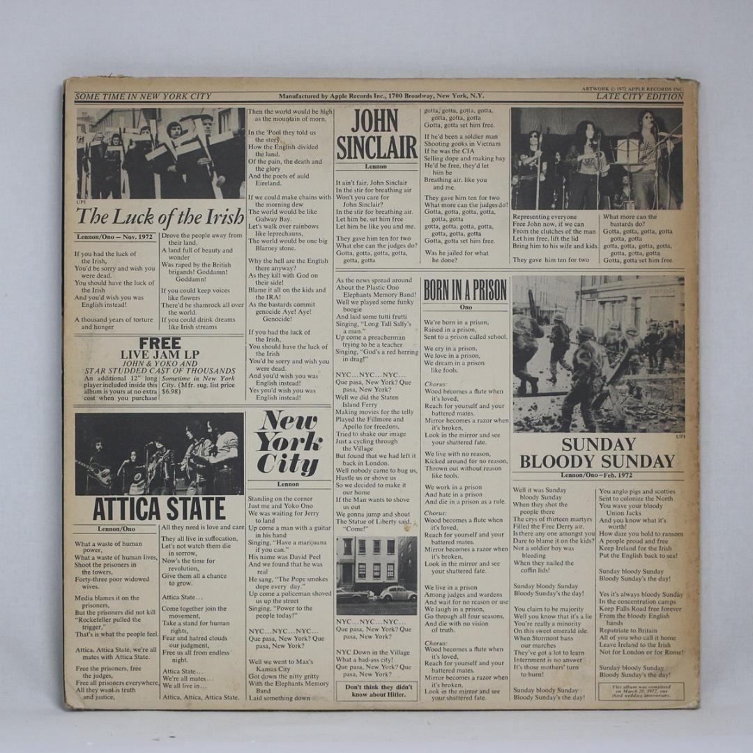 米LP JOHN &YOKO Sometime in New York City