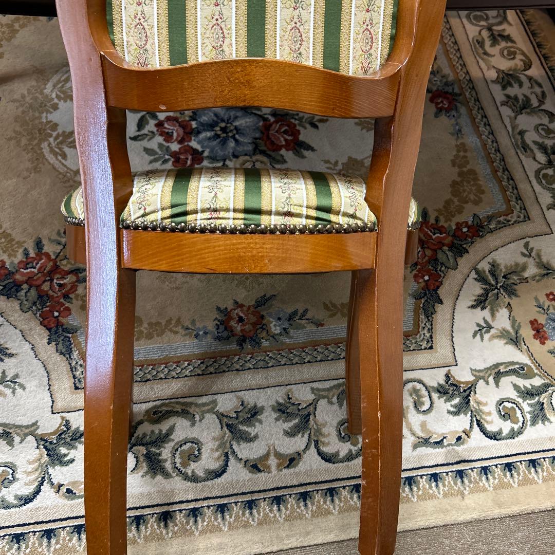 クラシックストライプ柄ダイニングチェア