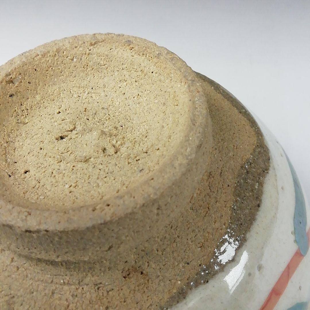 Ｔ１１８　茶碗　『粉引赤絵　茶碗』『小山路窯　江口勝美』　共箱　抹茶碗　茶道具