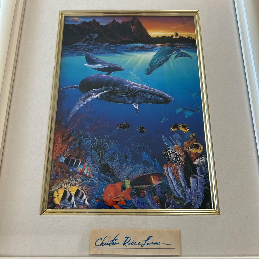 最終値下げ！　クリスチャン　ラッセン　公式　ハワイ　WHALE　ポスター