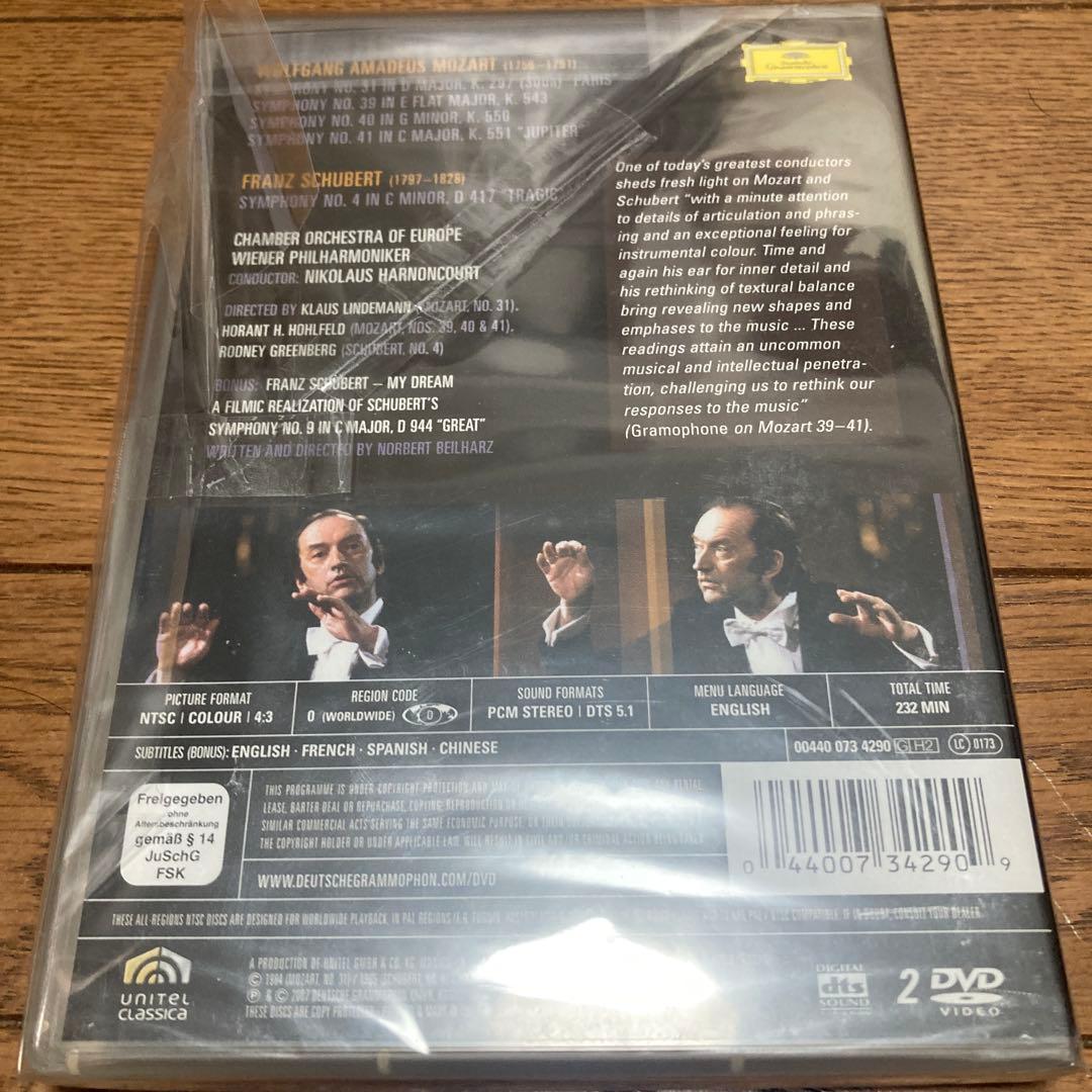 アーノンクールdvd モーツァルト　交響曲第31.39.40.41.シューベルト