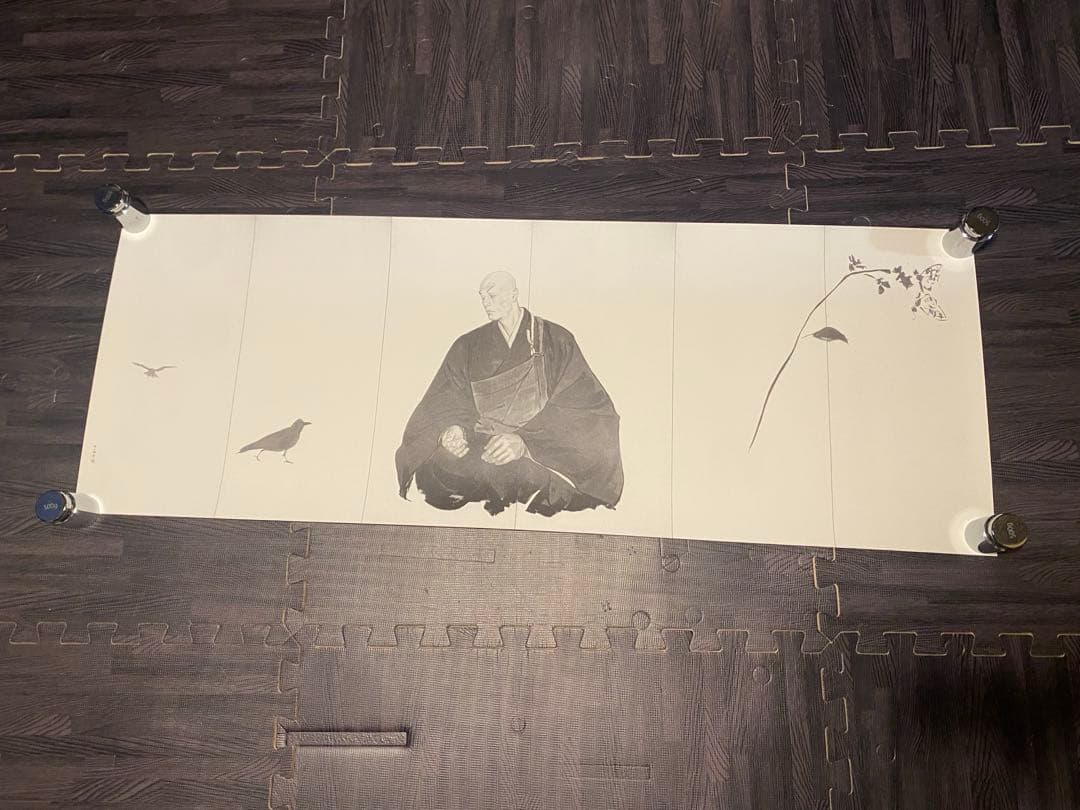 井上雄彦　親鸞　屏風　左右セット