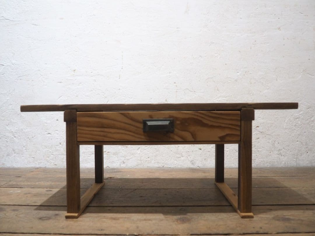 1257 　アンティーク　杉の文机　ローテーブル　陳列台　デスク　古家具　レトロ