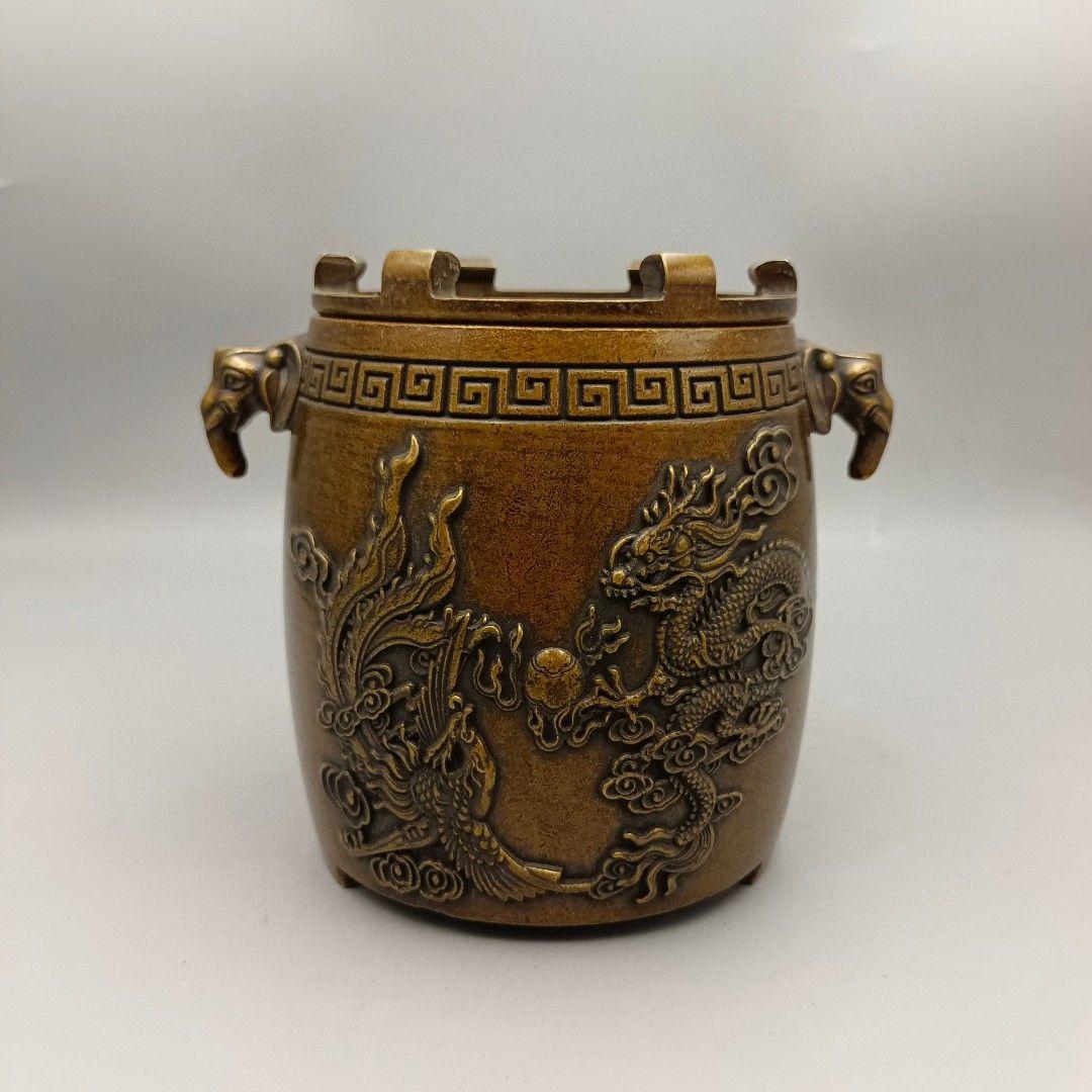 銅器 煮茶炉 温酒炉 風炉 茶道煮茶器 銅炉 装飾品 置物