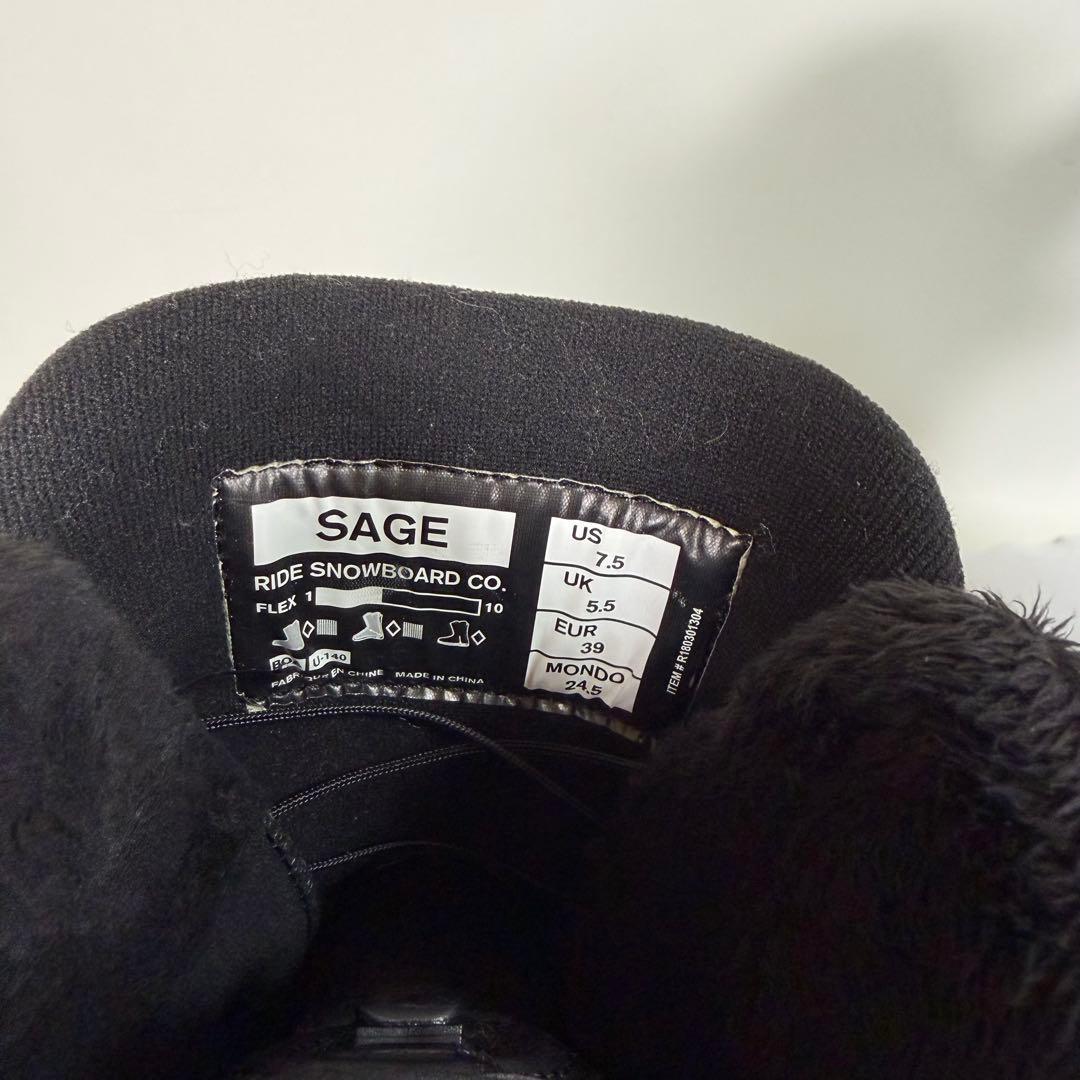 【24.5cm】RIDE SAGE スノーボードブーツ ブラック 女性用