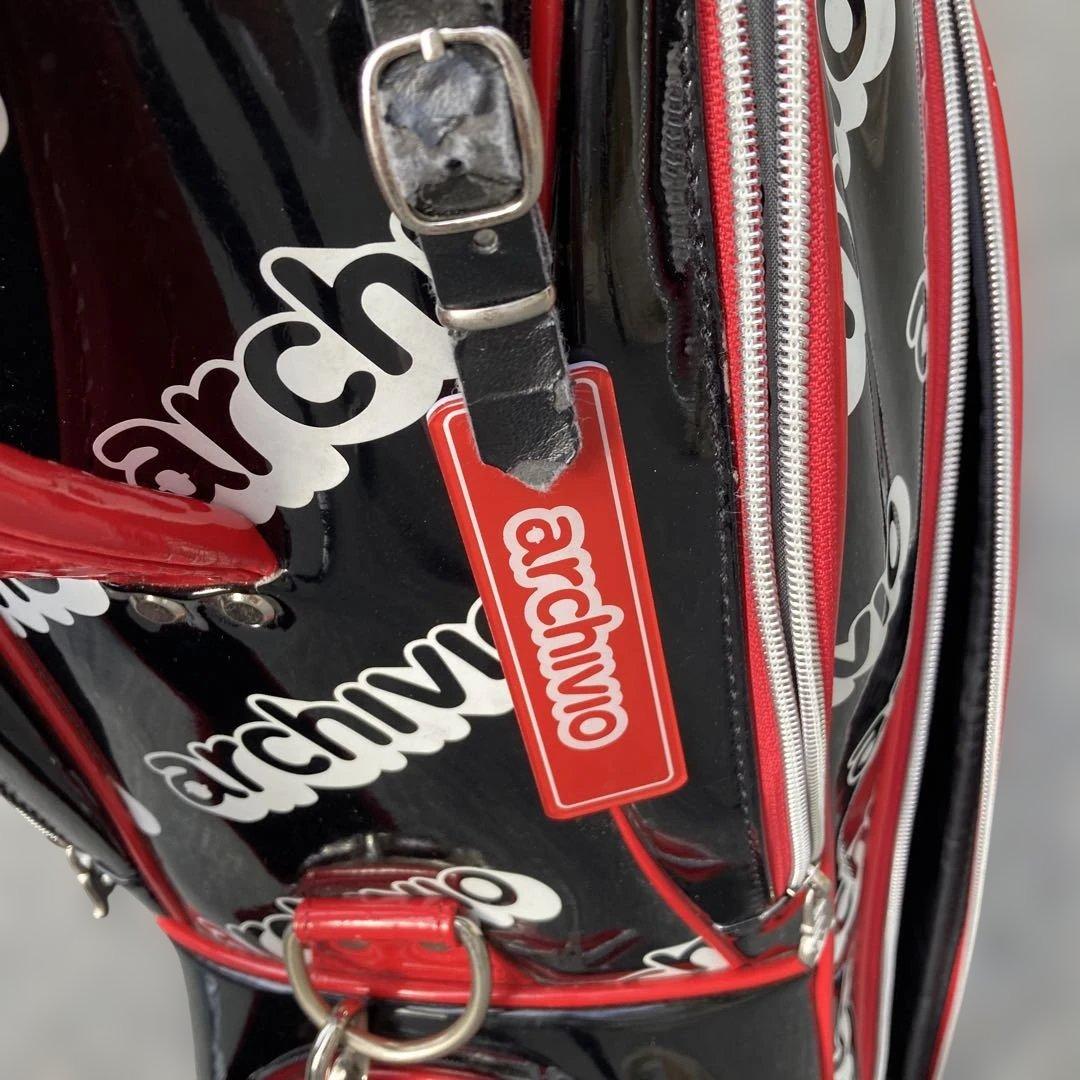 archivio キャディバッグ 黒/白/赤エナメル