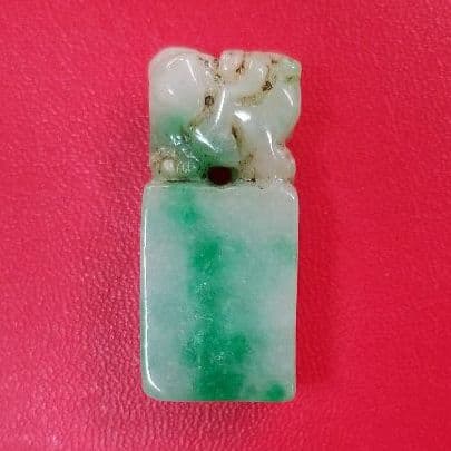 ビルマ　翡翠　印鑑　獅子　骨董