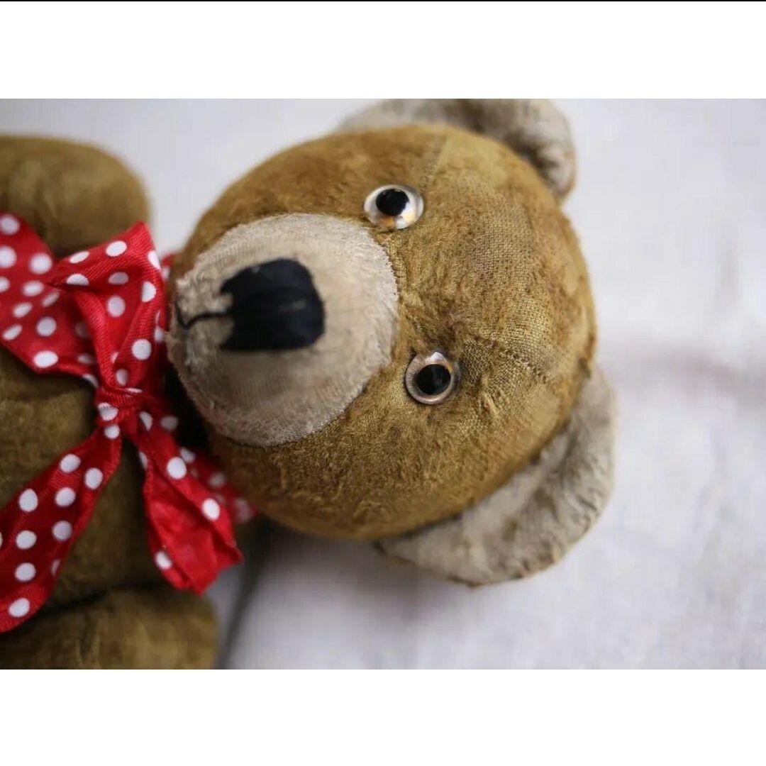 アンティーク 丸顔の古い テディベア フランス