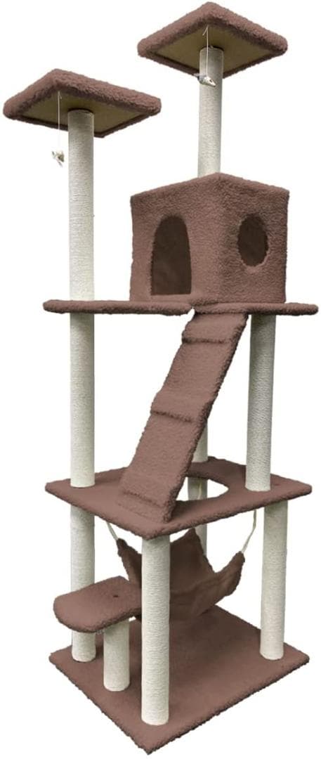 キャットタワー 猫タワー ハンモック付き 185cm スリム 大型猫 据え置き型