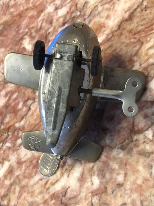 鑑定団　米澤ビンテージ　ゼンマイ式飛行機　ブリキ/セルロイド　ヨネザワ製　日本製