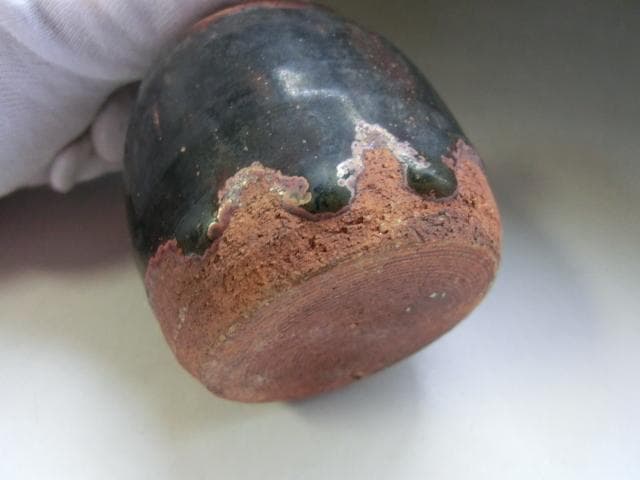 茶入れ■祖母懐茶入れ 飴釉 時代物 桐箱付 古いお茶道具 古美術 時代物 骨董■