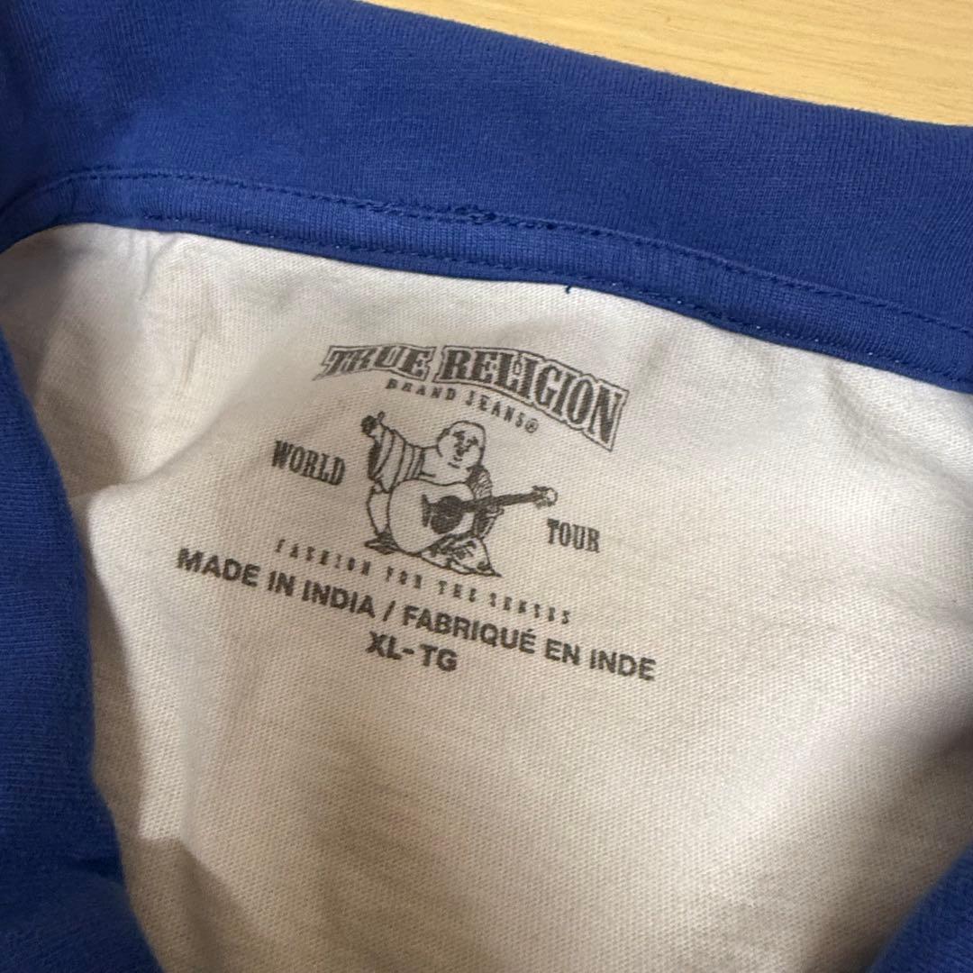 トゥルーレリジョン　ラグビーシャツ　ネイビー　XL