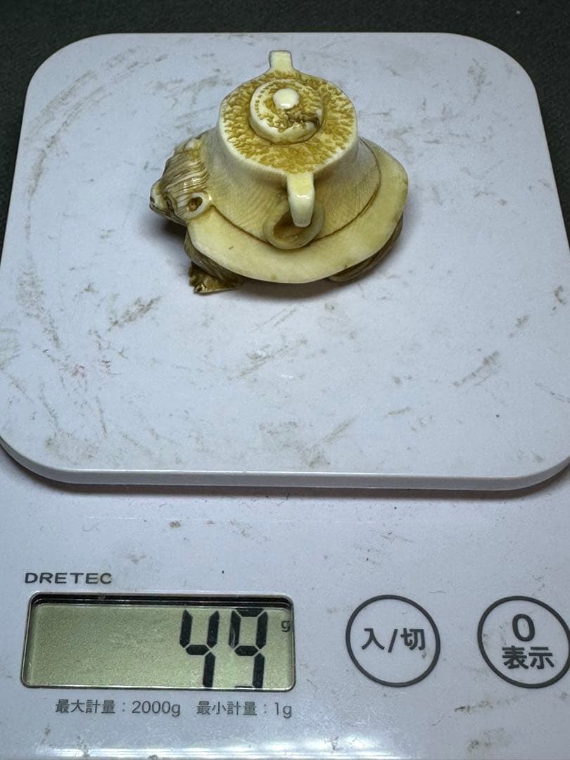 根付　アンティーク　日本昔話　分福茶釜　狸　置物　骨董　飾り物根付　古美術品