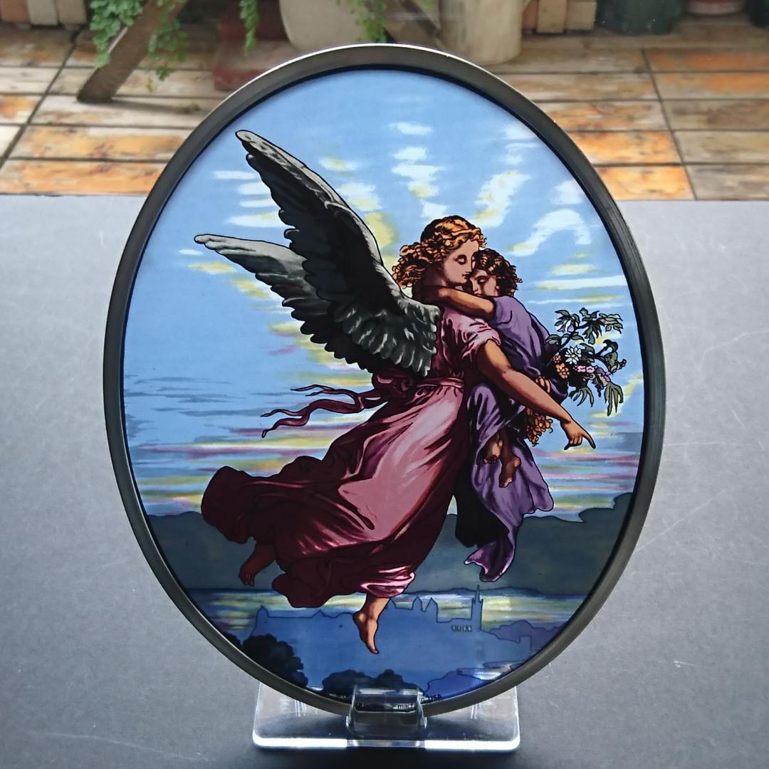 大判カウルバッハ ステンドグラス ガーディアンエンジェル守護天使グラスマスターズ