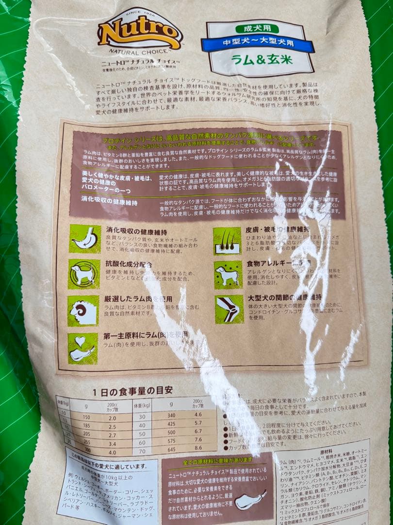 Nutro 中型犬・大型犬用 ラム&玄米 7.5kg