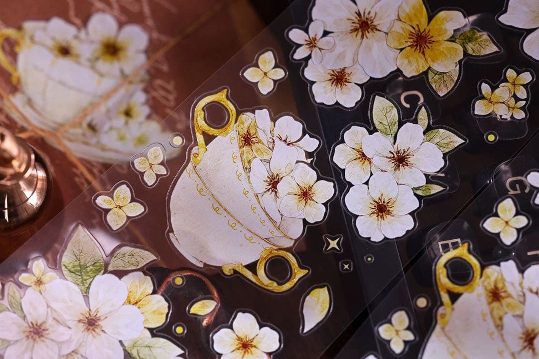 小白家文創《盏中花》海外マスキングテープ マステ 【2761】