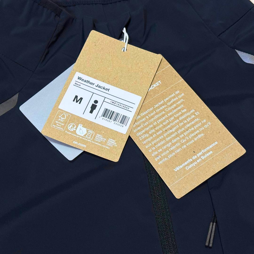 ⭐新品　On Weather Jacket ウェザージャケット M　黒　防風通気
