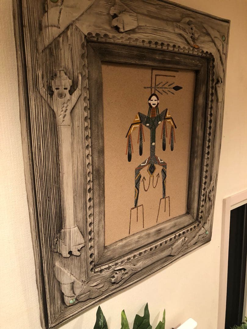 激レア　特大　当時物 ナバホ族 サンドアート インディアン 希少