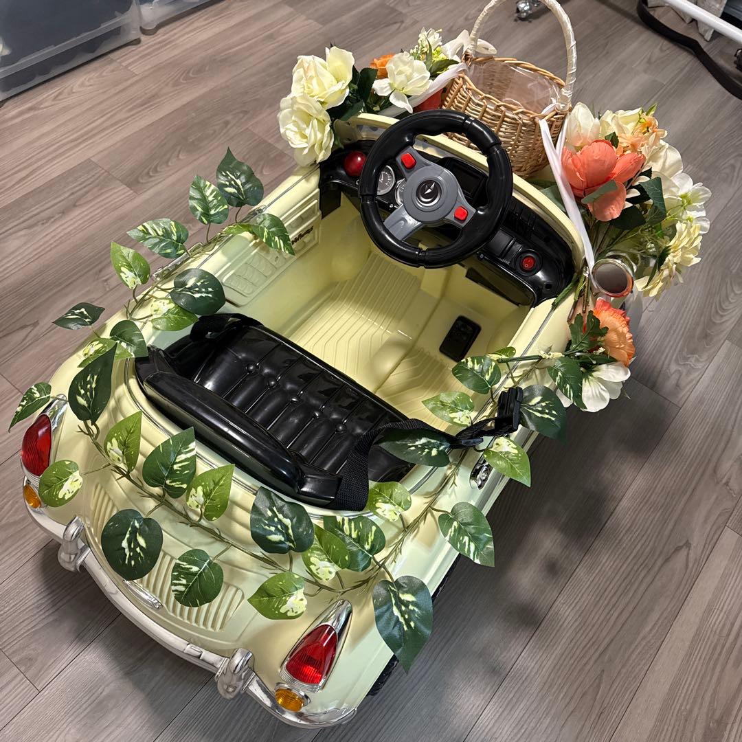 電動 子供用 ラジコンカー ポルシェタイプ 結婚式 遊び用　装飾付き