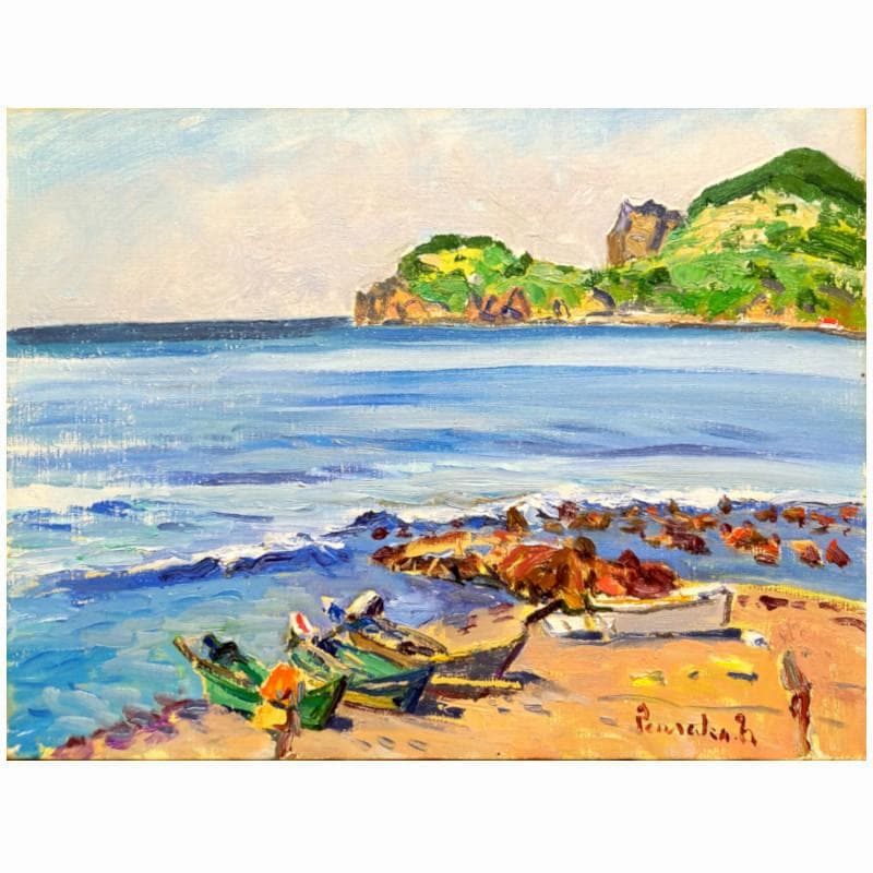 ☆中村善作☆「 忍路湾 　塩谷岬 」油絵　F６号 新品額！