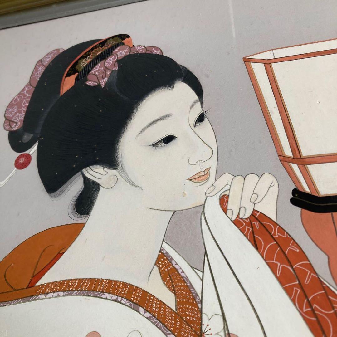 古画 直木孝太郎 「惜春」12号 着物 美人画 透明アクリル 日本画