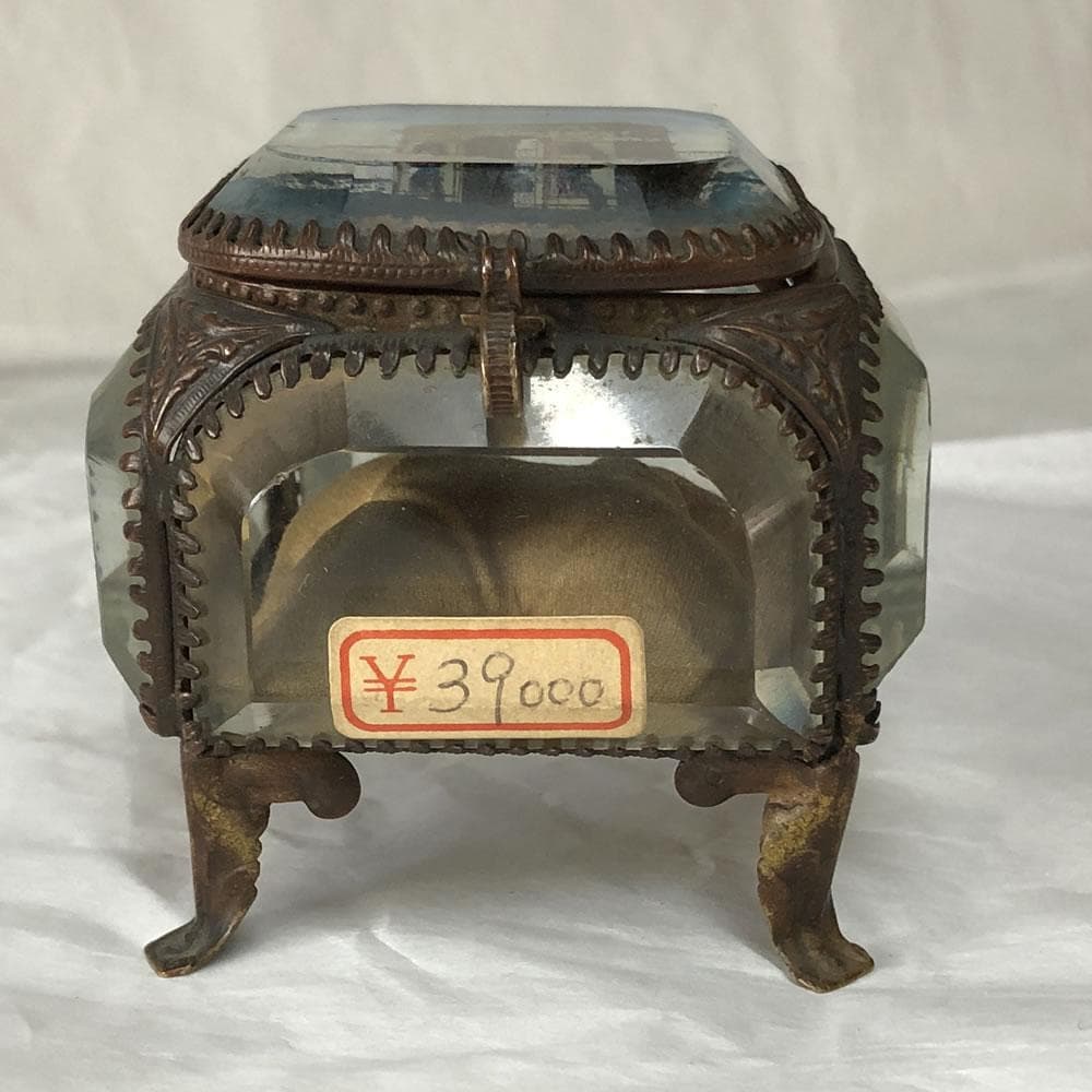 e2768 ガラス ミニ アクセサリーケース 古硝子 指輪ケース