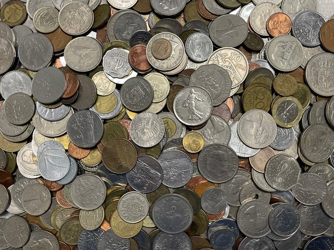 古銭　世界の古銭　外国の硬貨　色々　詳細はわかりません　約3847g K1