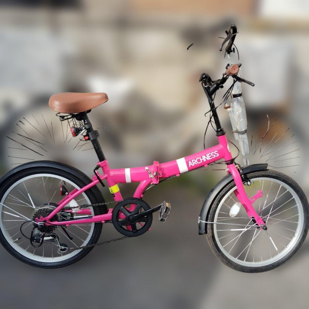 ARCHNESS 折りたたみ自転車 ピンク
