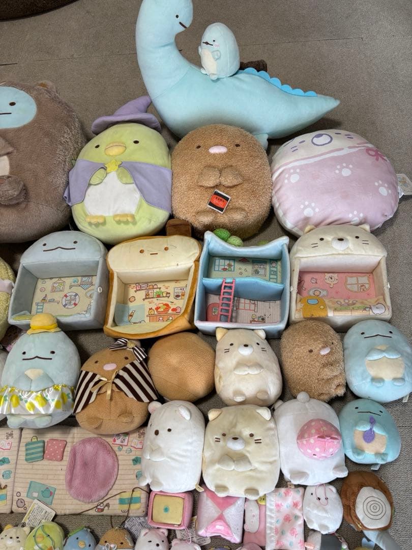 すみっコ　てのりぬいぐるみ　家具　ハウス　64体まとめ売り