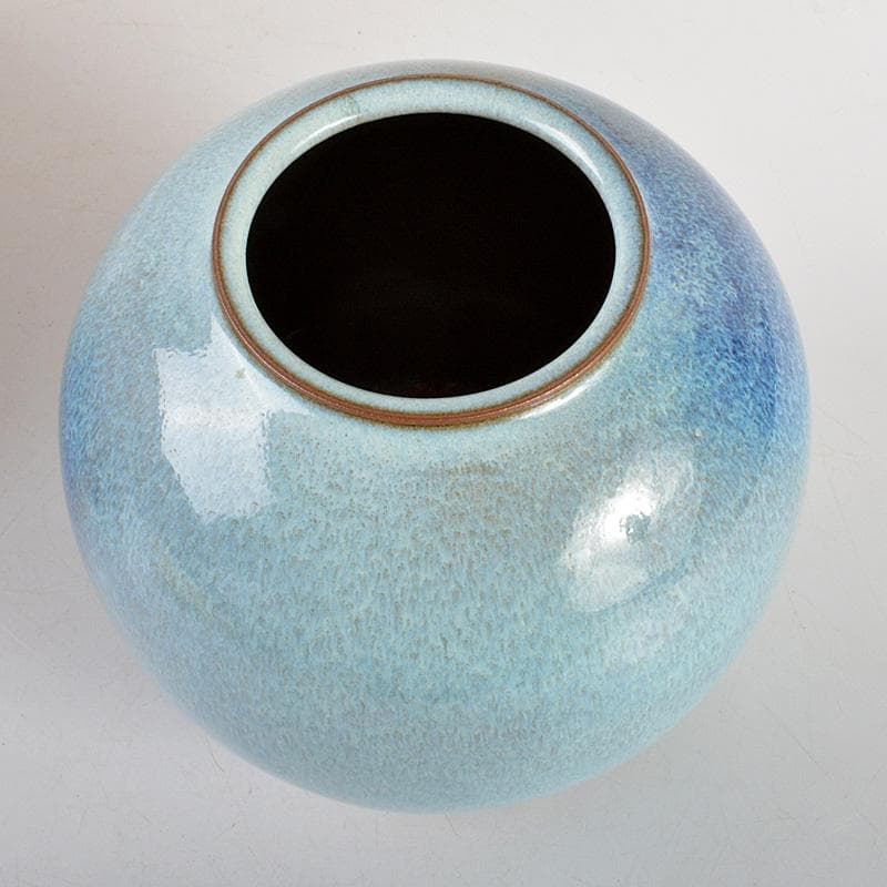 京焼　清水焼　八木一艸作　均窯　花壺　共箱　C　6283C