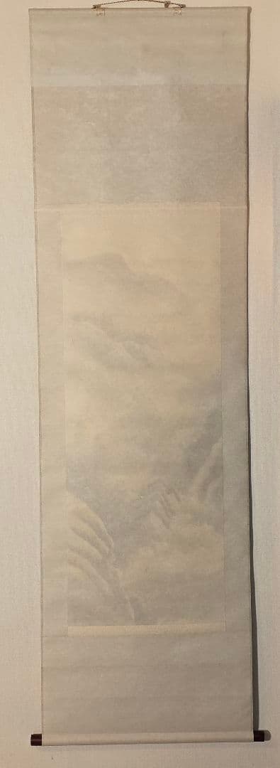 晴子 肉筆 掛け軸 山水画「雲是山手」共箱付き 和風インテリア