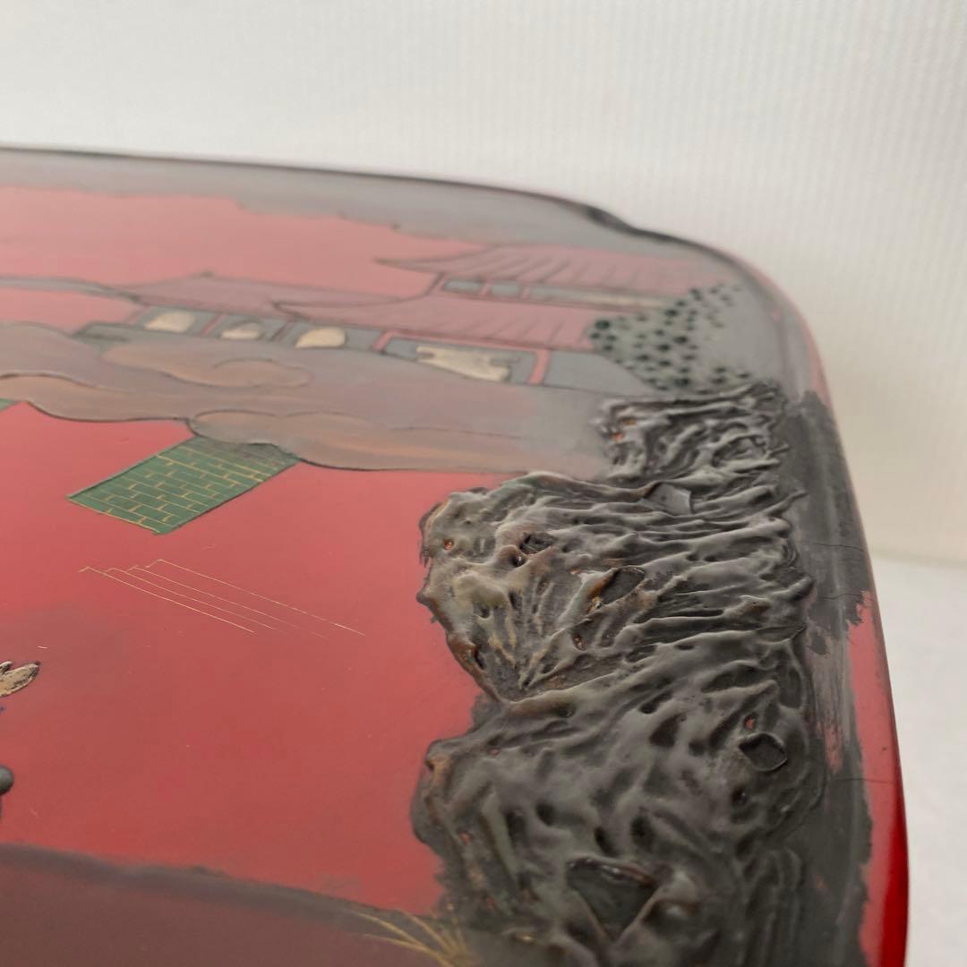 木製錆絵模様台　　　未使用