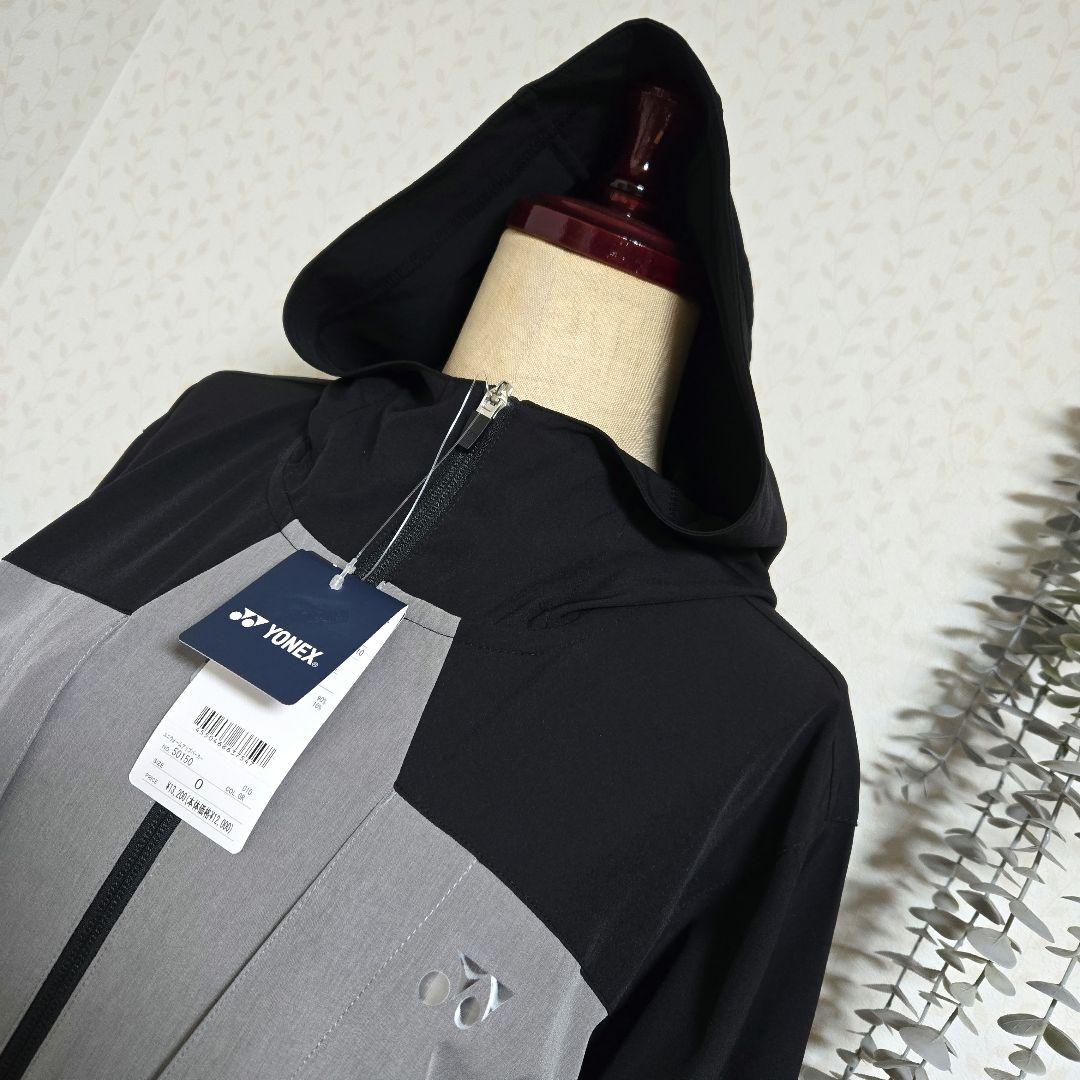 新品　YONEX　ユニ　ウォームアップパーカー　グレー　O　アウター　ブラック