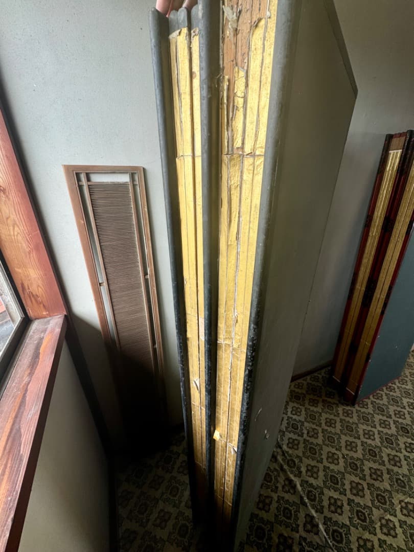 大型六曲屏風　筆名篠崎小竹　書道作品　金箔　六曲一双　屏風　江戸末〜明治初