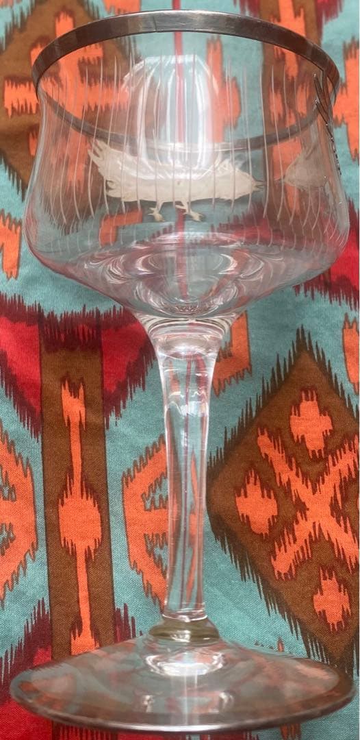 アンティーク ビンテージ 骨董 シルバー オーバーレイ クリスタル グラス 銀巻