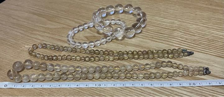 数珠　透明　ネックレス　4セット売り