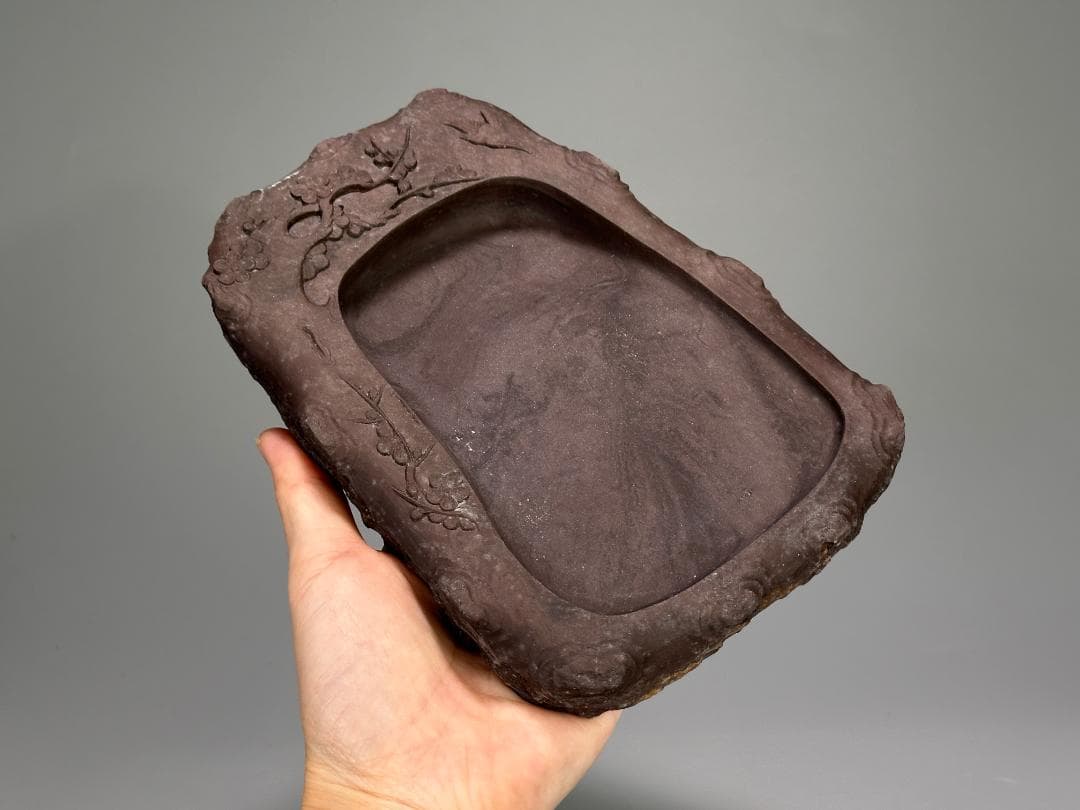 25.10.9-2 書道具　文房具　硯　梅文硯　唐硯