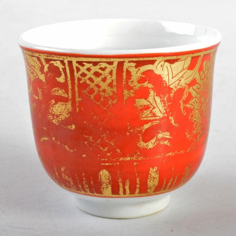 小野伯子　金襴手　ぐい吞み　共箱　M　R4722