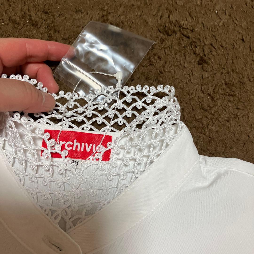 23ss【新品未使用 アルチビオ】オリジナルレース襟機能素材半袖ポロシャツ38号