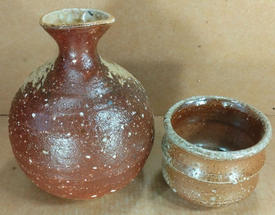 【本物保証】高橋楽斎2セット 信楽ぐい呑揃(三点）徳利ぐい呑(組）全共箱 未使用