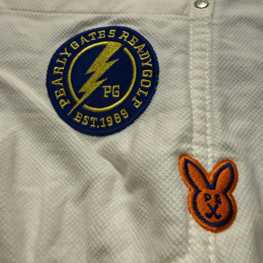 防寒　蓄熱　裏起毛　パーリーゲイツ　パンツ　M〜L相当　白　ホワイト　ワッペン