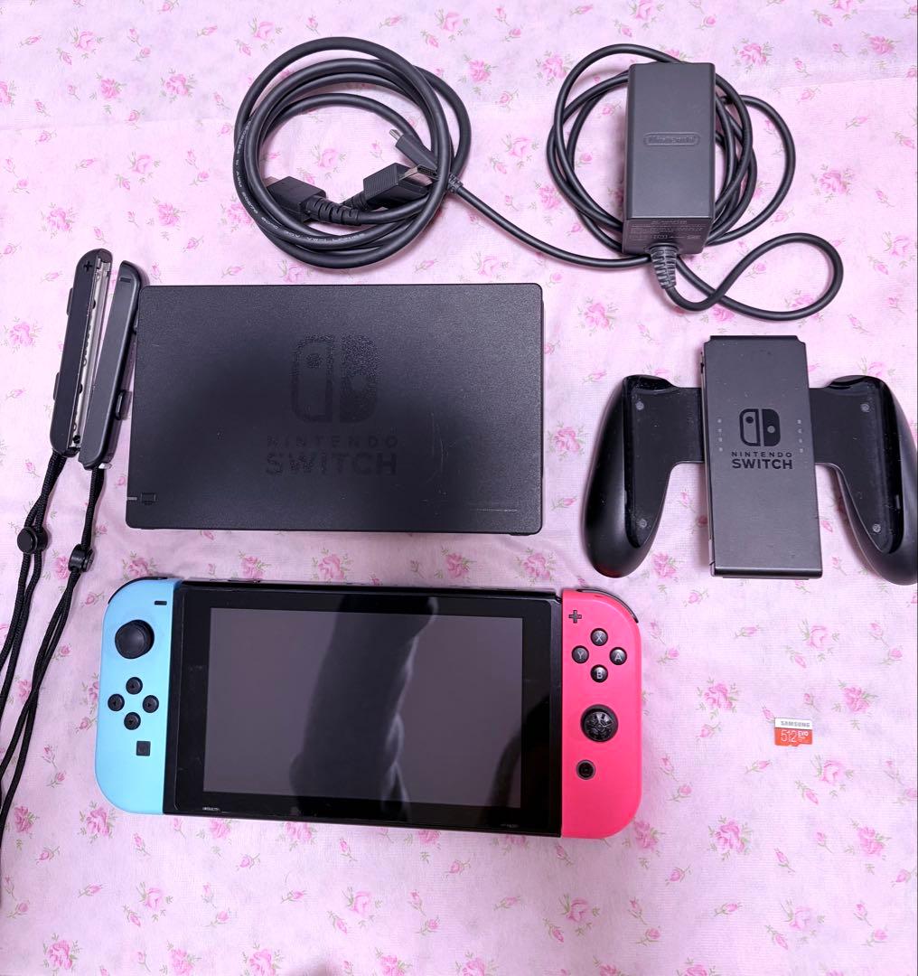 ニンテンドースイッチ　青/赤 Joy-Con 512GB microSDカード付