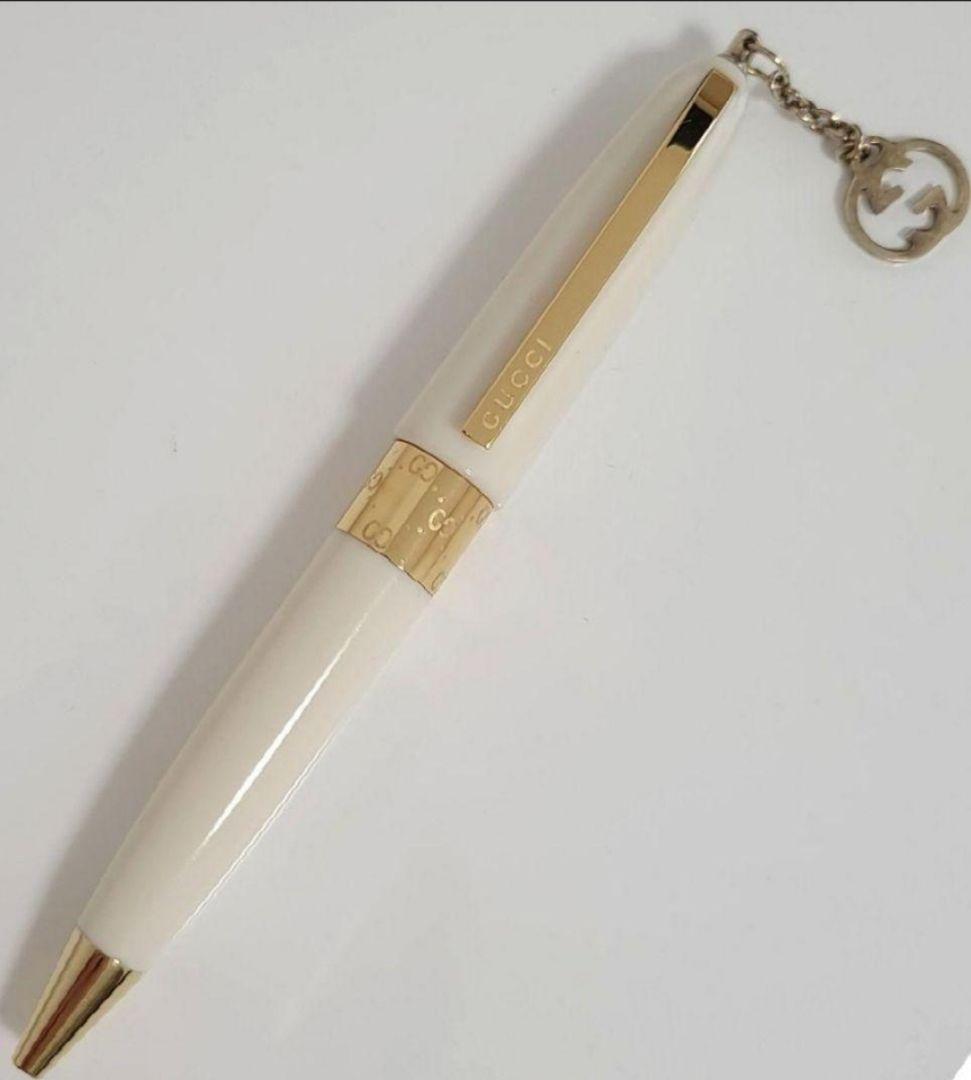 GUCCI ボールペン 専用ケース 説明書付き ホワイト ゴールド