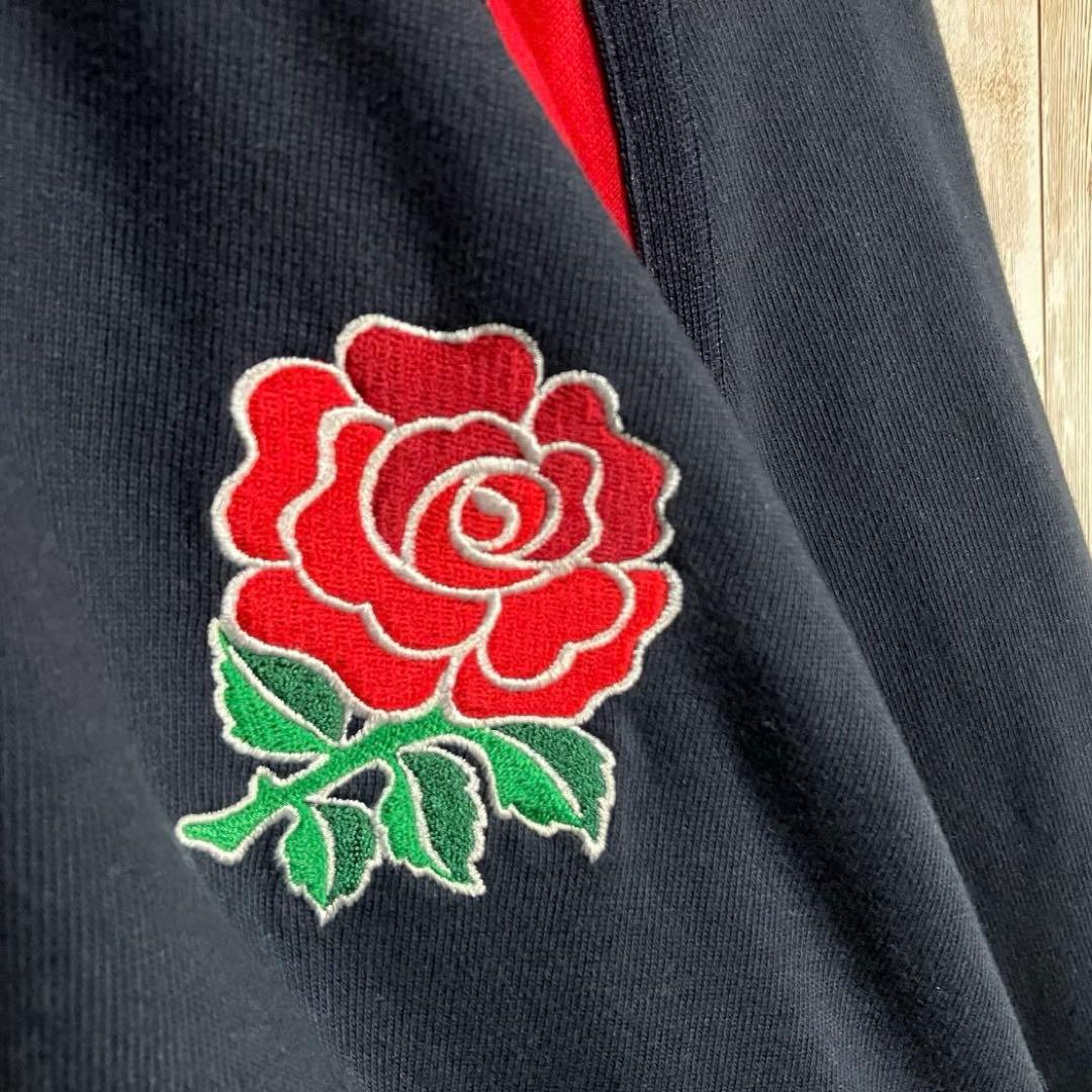 659【90s-00s】NIKE イングランド代表　ラガーシャツ　刺繍ロゴ　XL