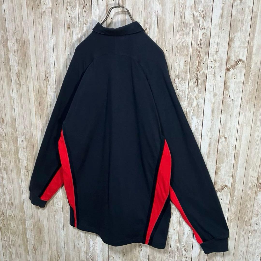 659【90s-00s】NIKE イングランド代表　ラガーシャツ　刺繍ロゴ　XL